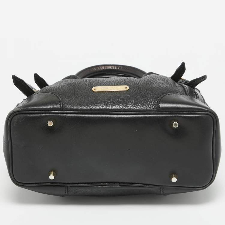 Pre Owned Burberry Black Leather Bridle Whipstitch Tote