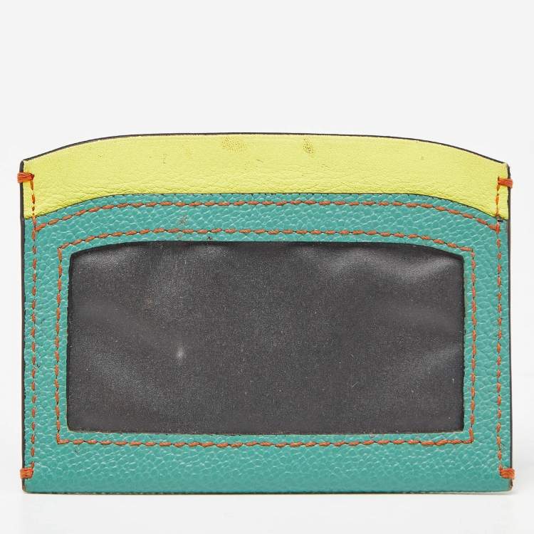 Pre Owned Burberry Multicolor Leather and Coated Canvas Card Holder