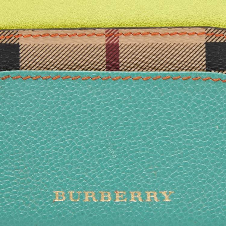 Pre Owned Burberry Multicolor Leather and Coated Canvas Card Holder