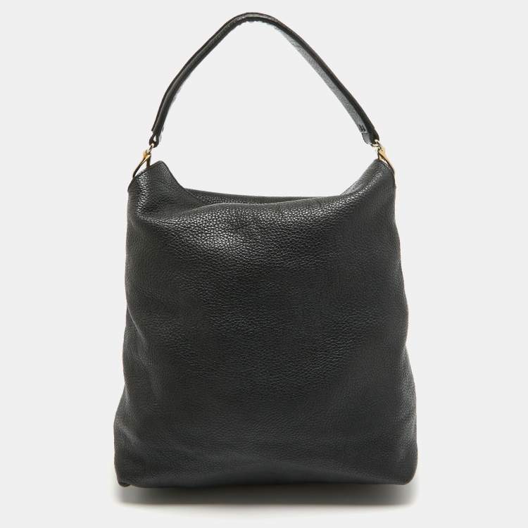 Pre Owned Burberry Black Leather Cale Hobo