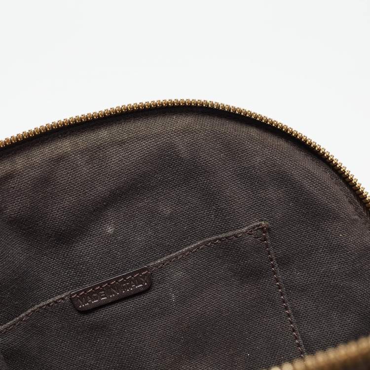Pre Owned Burberry Beige/Dark Brown House Check Coated Canvas and Leather Orchard Bag