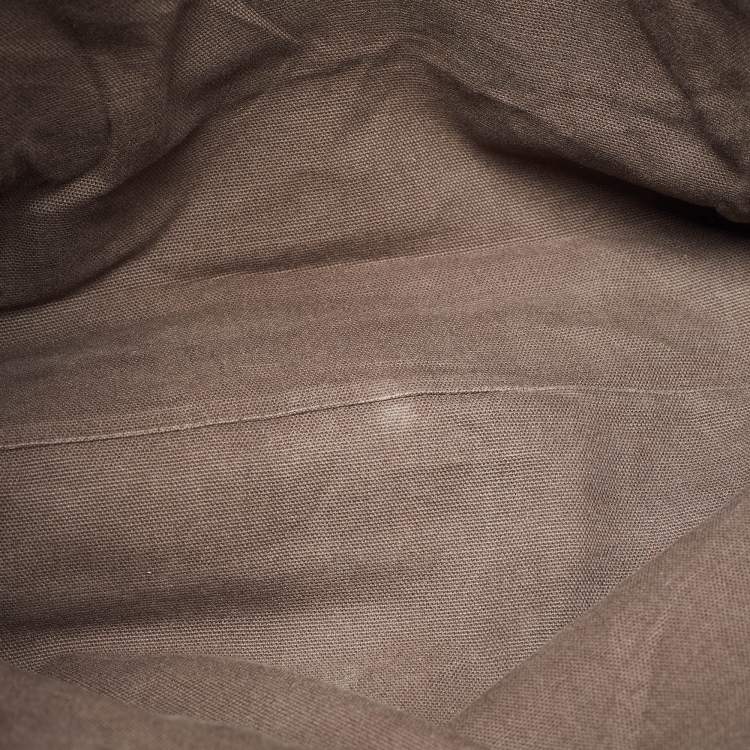 Pre Owned Burberry Smoked Check Coated Canvas and Leather Small Canterbury Tote