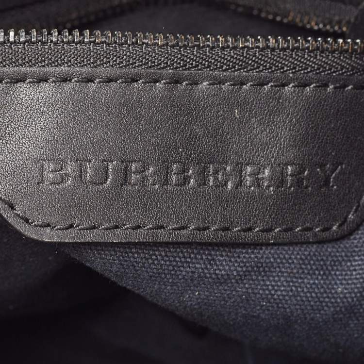 Pre Owned Burberry Smoked Check PVC and Leather Small Brooklyn Hobo