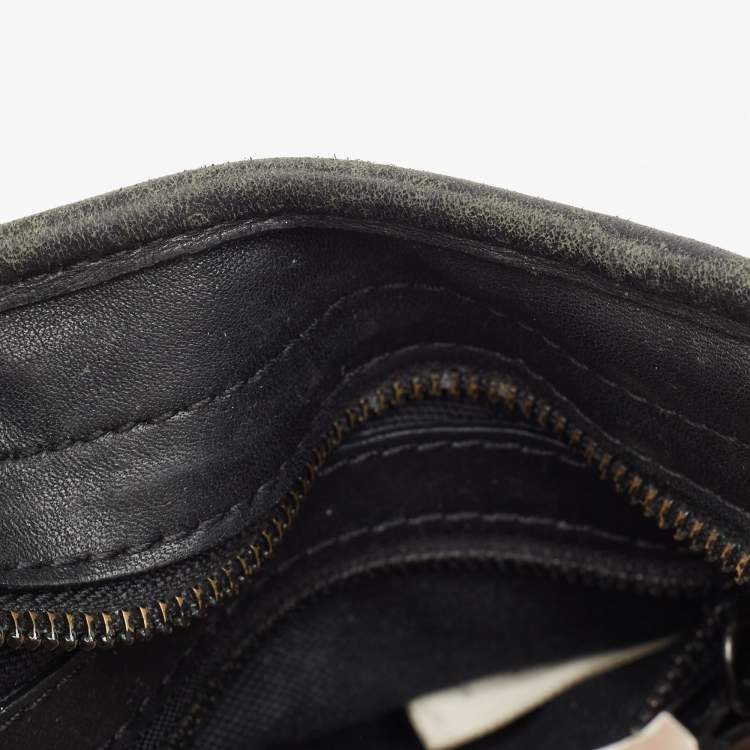 Pre Owned Burberry Smoked Check PVC and Leather Small Brooklyn Hobo