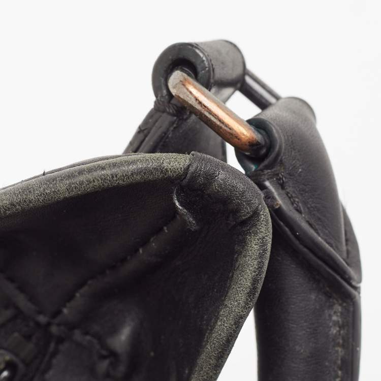 Pre Owned Burberry Smoked Check PVC and Leather Small Brooklyn Hobo