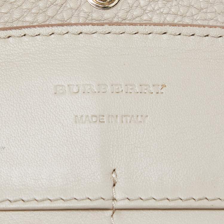 Pre Owned Burberry Beige Leather Bow Continental Wallet