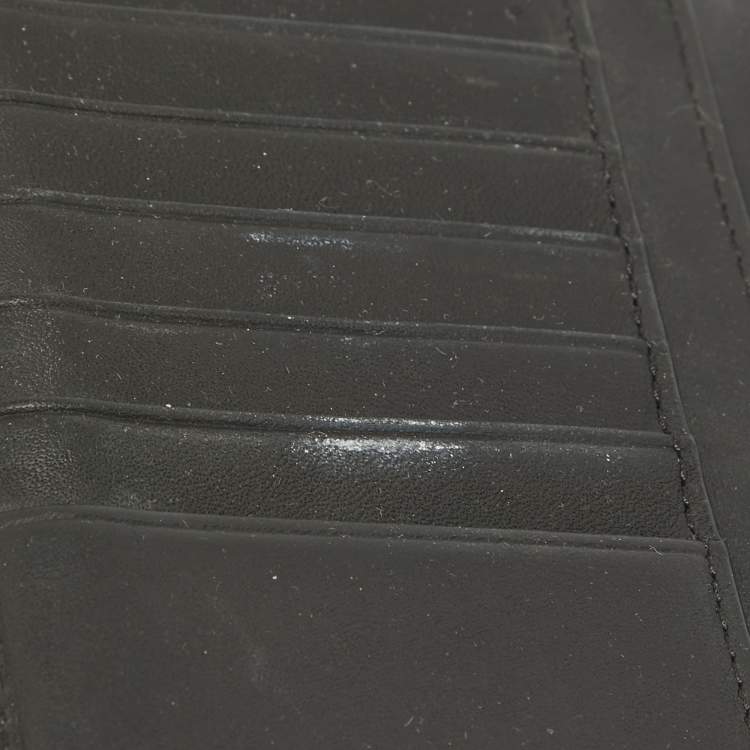 Pre Owned Burberry Black Check Coated Canvas Bifold Long Wallet