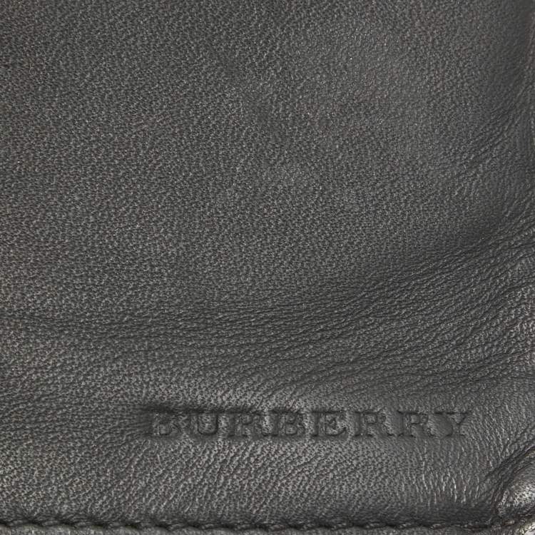 Pre Owned Burberry Black Check Coated Canvas Bifold Long Wallet