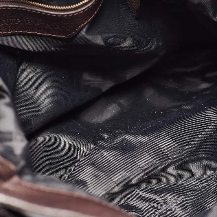 Pre Owned Burberry Dark Brown Leather Lambeth Hobo