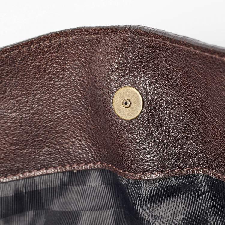 Pre Owned Burberry Dark Brown Leather Lambeth Hobo