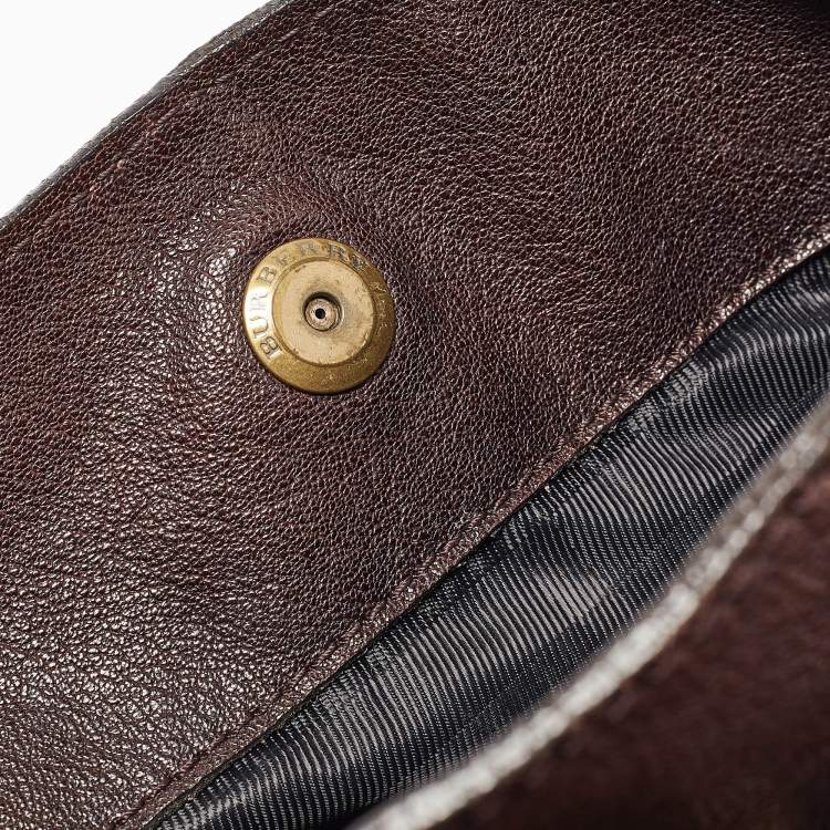 Pre Owned Burberry Dark Brown Leather Lambeth Hobo