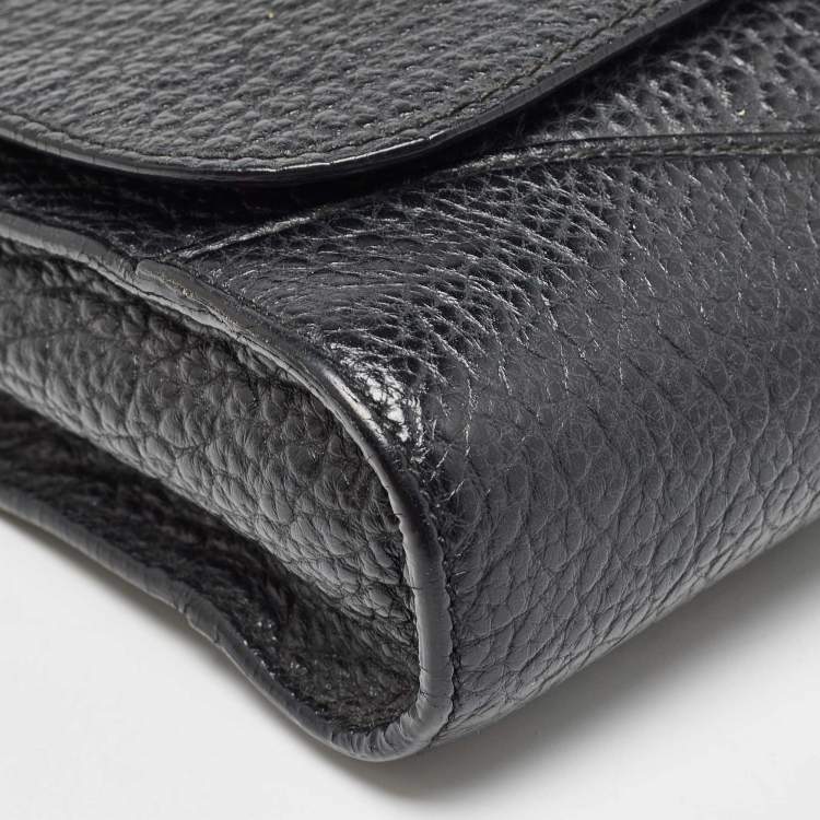 Pre Owned Burberry Black Grain Leather Heritage Crossbody Bag