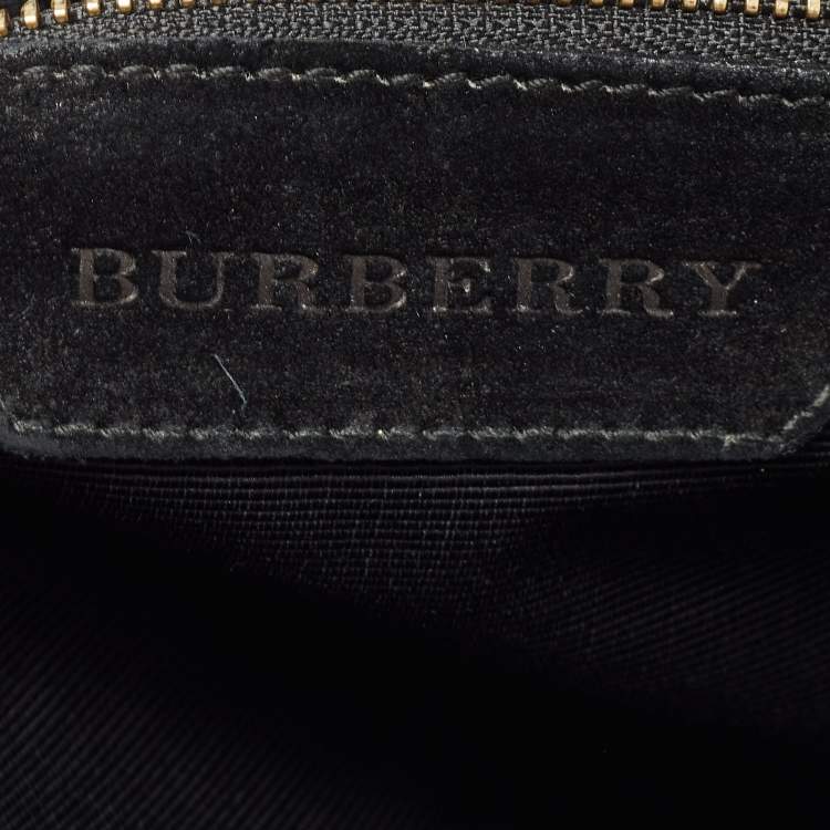 Pre Owned Burberry Black Grain Leather Heritage Crossbody Bag