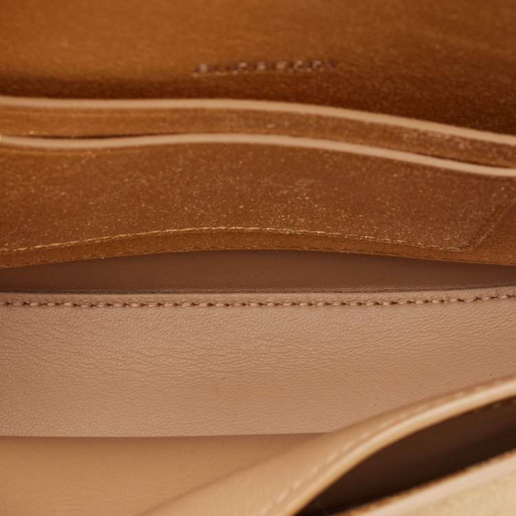 Pre Owned Burberry Gold Leather Small Olympia Shoulder Bag