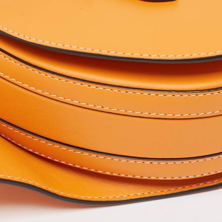 Pre Owned Burberry Orange Leather Small Olympia Bumbag