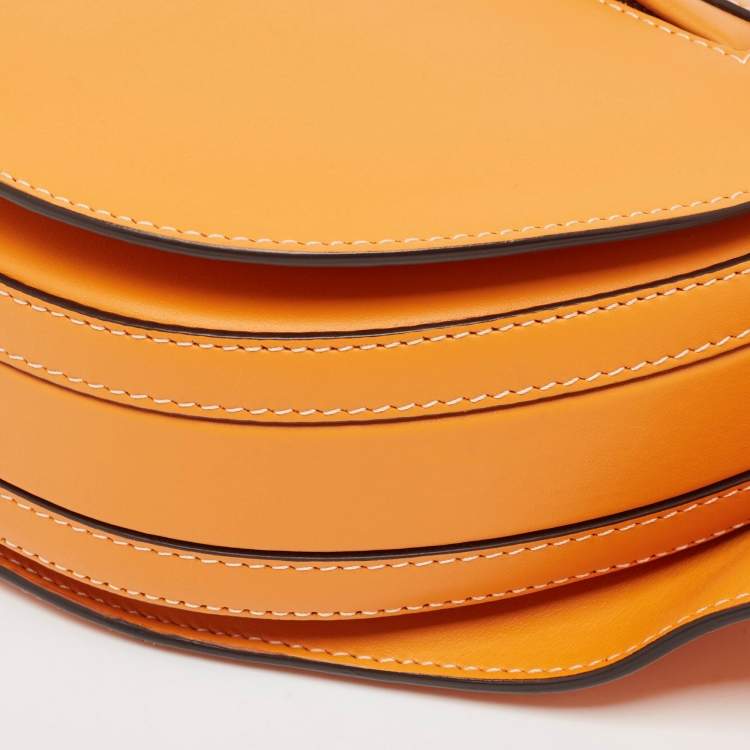 Pre Owned Burberry Orange Leather Small Olympia Bumbag