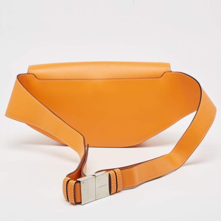 Pre Owned Burberry Orange Leather Small Olympia Bumbag