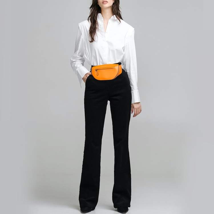 Pre Owned Burberry Orange Leather Small Olympia Bumbag