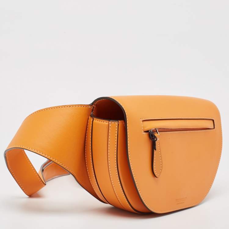 Pre Owned Burberry Orange Leather Small Olympia Bumbag