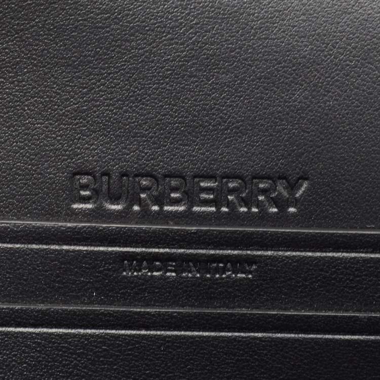 Pre Owned Burberry Black/White Canvas and Leather Small Olympia Bumbag