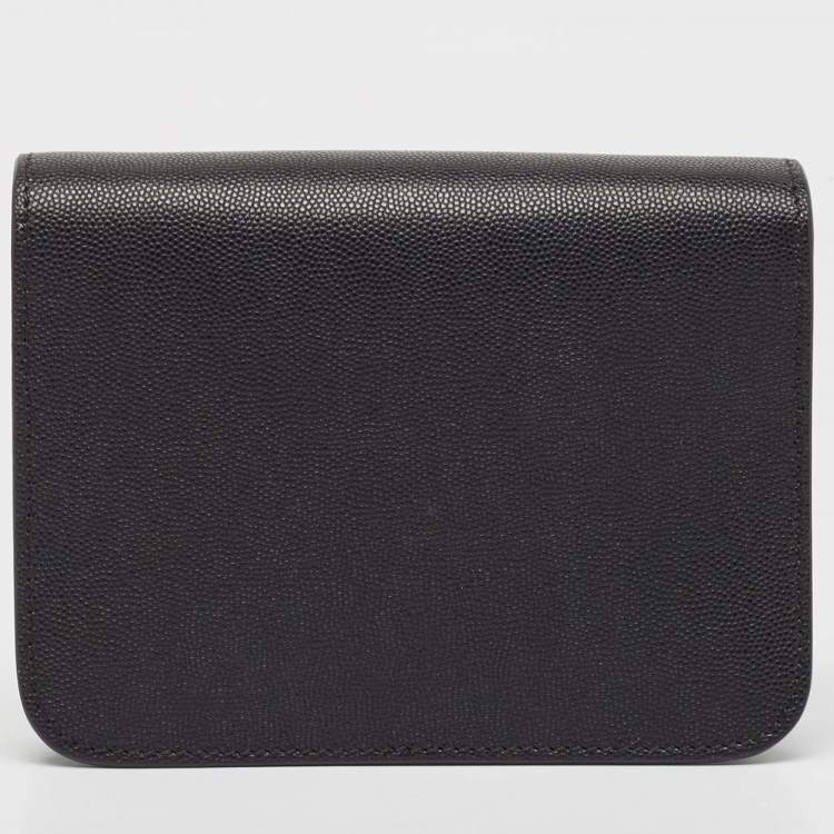 Pre Owned Burberry Black Leather Mini TB Shoulder Bag