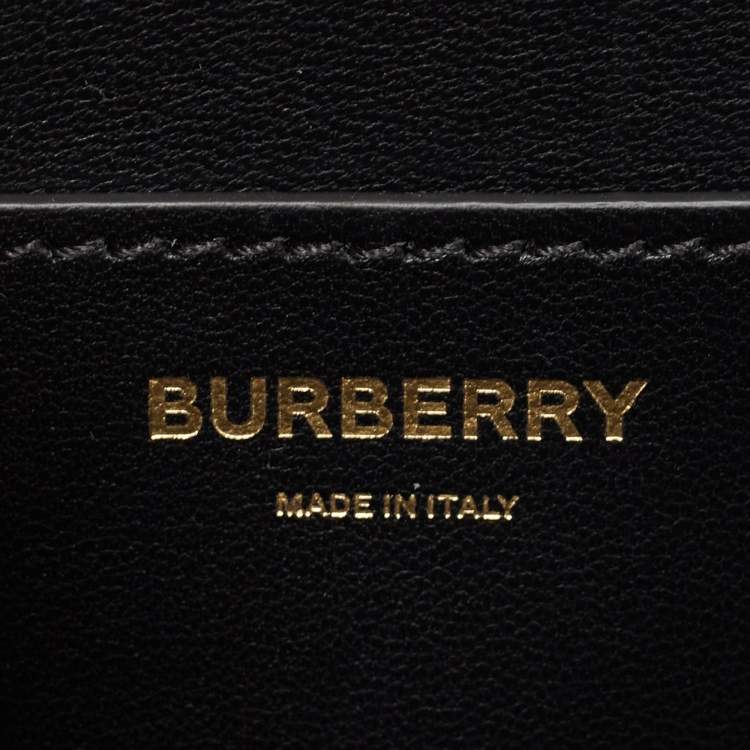 Pre Owned Burberry Black Leather Mini TB Shoulder Bag