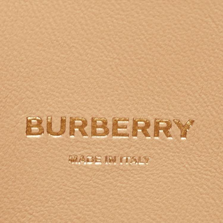 Pre Owned Burberry Beige Satin Studded Olympia Clutch