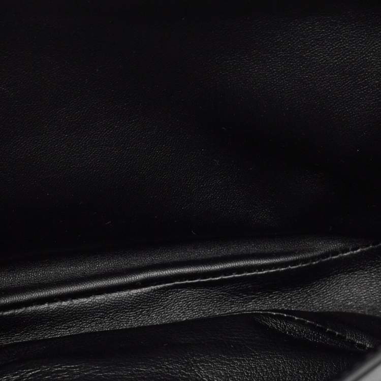 Pre Owned Burberry Black Soft Leather Medium Olympia Bag