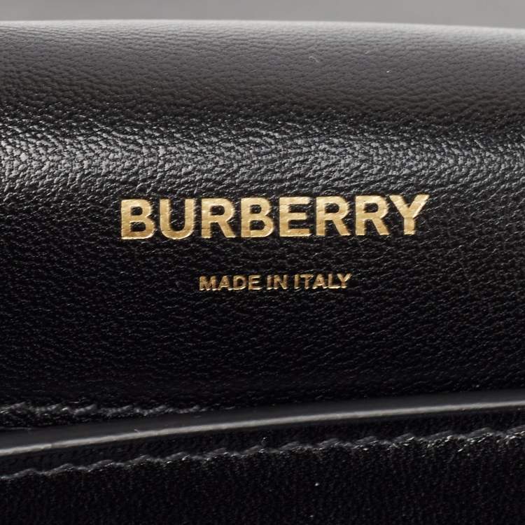 Pre Owned Burberry Black Soft Leather Medium Olympia Bag