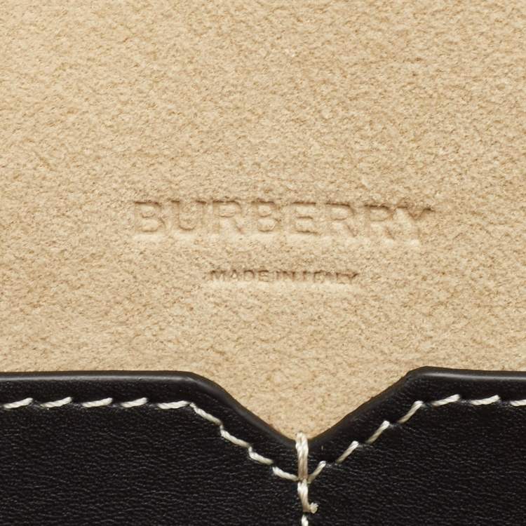 Pre Owned Burberry Black Leather Medium Soft Pocket Tote