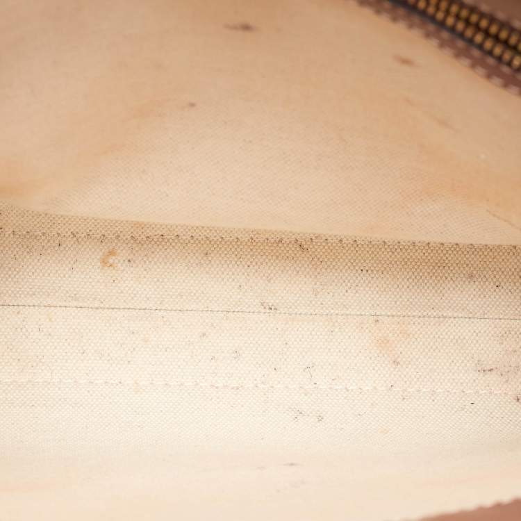 Pre Owned Burberry Beige/Brown Canvas and Leather Mini Pocket Tote