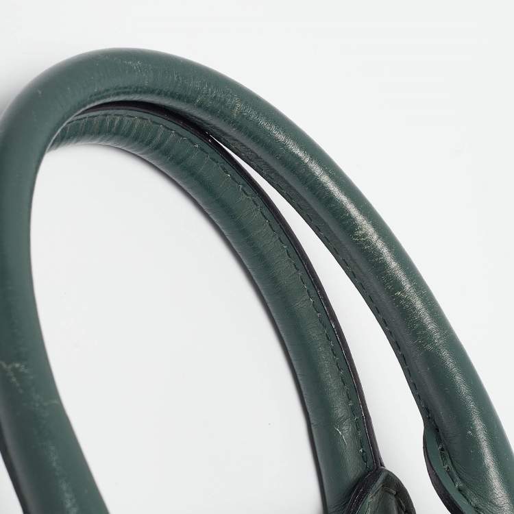 Pre Owned Burberry Green Leather Orchard Bowler Bag