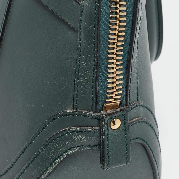 Pre Owned Burberry Green Leather Orchard Bowler Bag