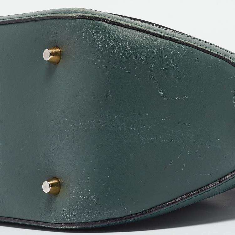 Pre Owned Burberry Green Leather Orchard Bowler Bag