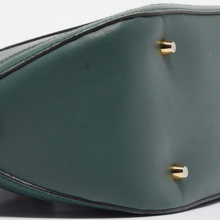 Pre Owned Burberry Green Leather Orchard Bowler Bag