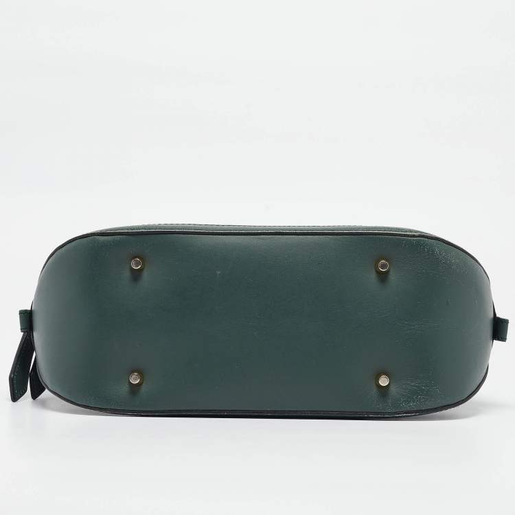 Pre Owned Burberry Green Leather Orchard Bowler Bag