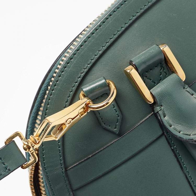 Pre Owned Burberry Green Leather Orchard Bowler Bag