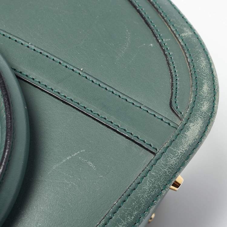 Pre Owned Burberry Green Leather Orchard Bowler Bag