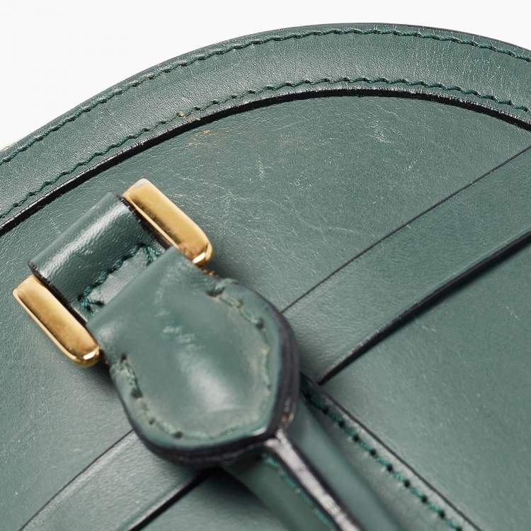 Pre Owned Burberry Green Leather Orchard Bowler Bag
