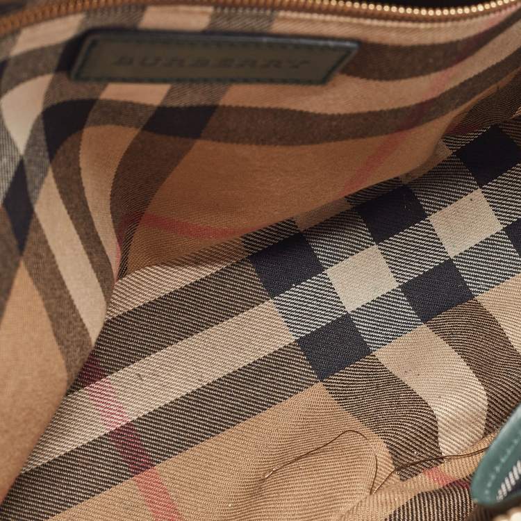 Pre Owned Burberry Green Leather Orchard Bowler Bag