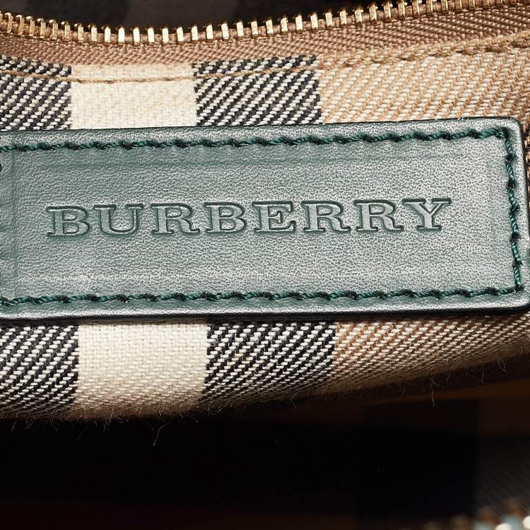 Pre Owned Burberry Green Leather Orchard Bowler Bag