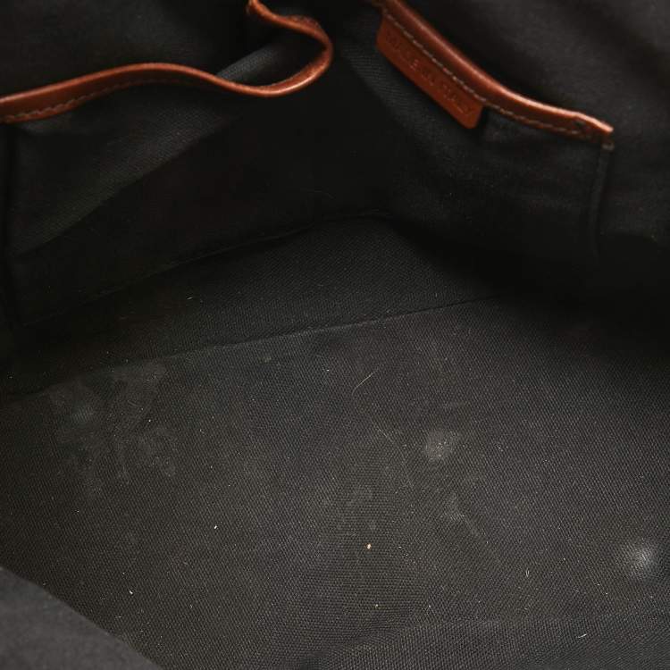 Pre Owned Burberry Brown/Beige House Check Fabric and Leather Orchard Bowler Bag