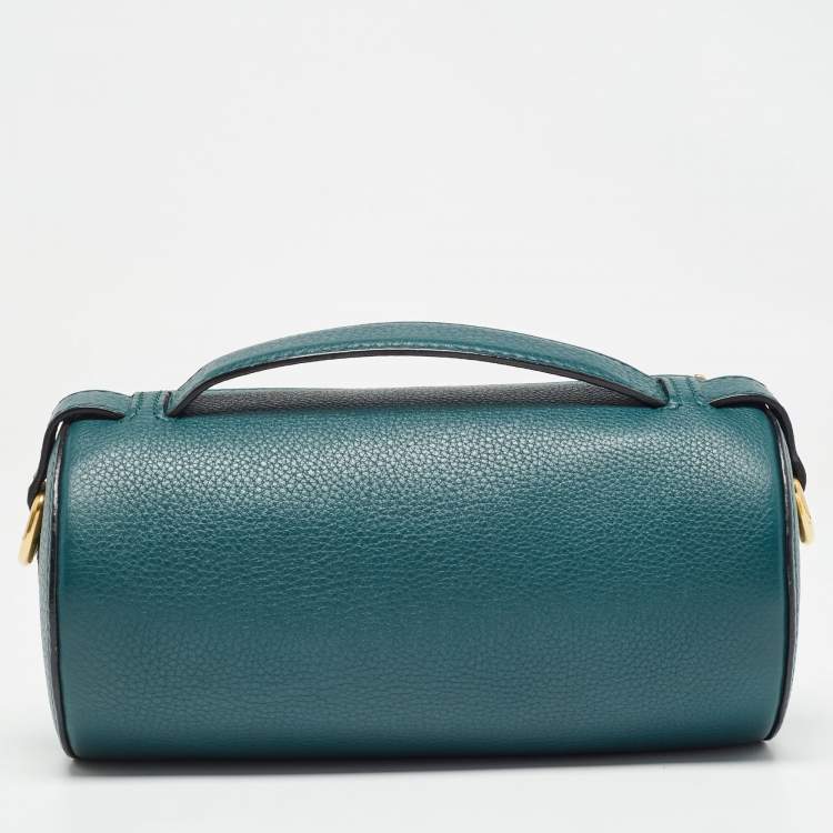 Pre Owned Burberry Green Leather Barrel Bag