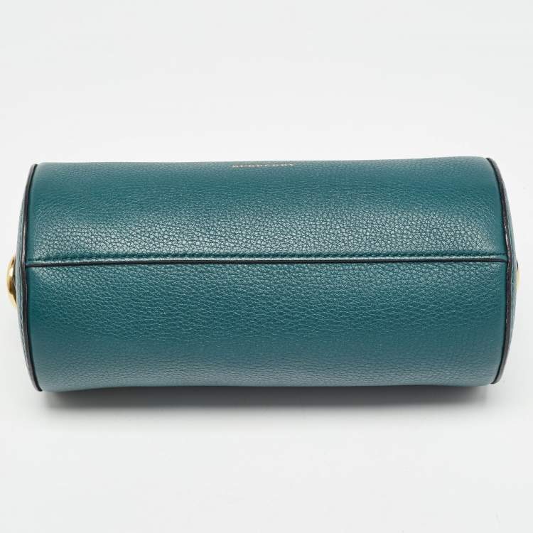 Pre Owned Burberry Green Leather Barrel Bag