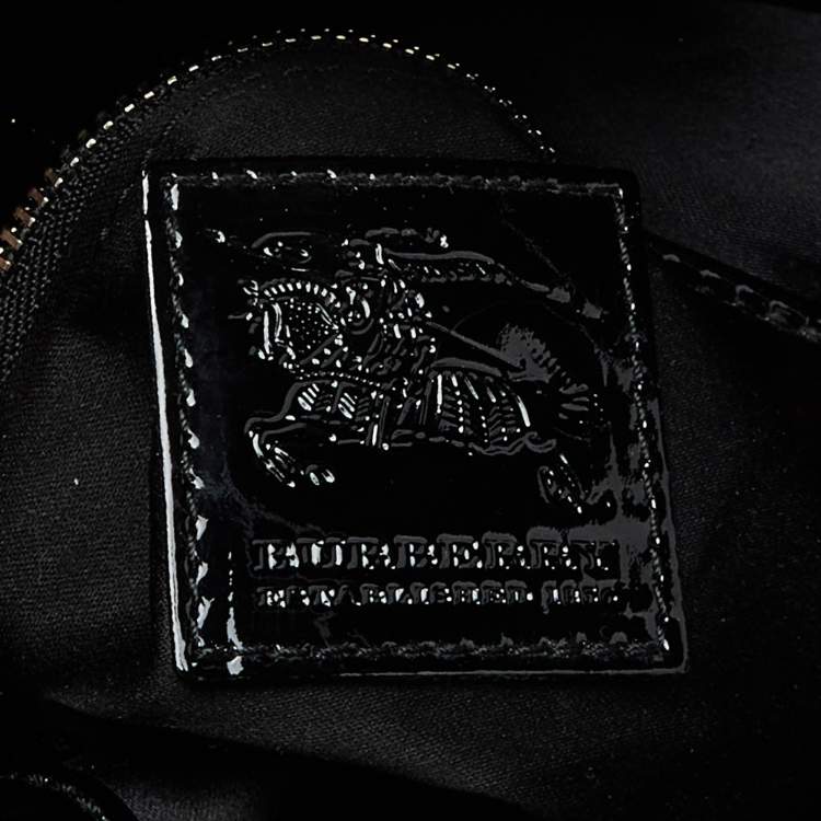 Pre Owned Burberry Black Quilted Patent Leather Large Beaton Tote