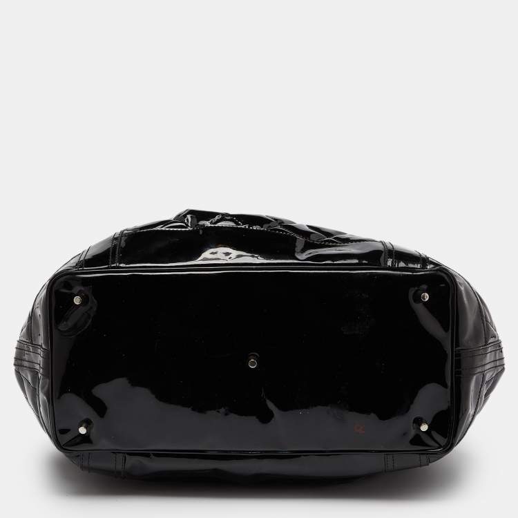 Pre Owned Burberry Black Quilted Patent Leather Large Beaton Tote