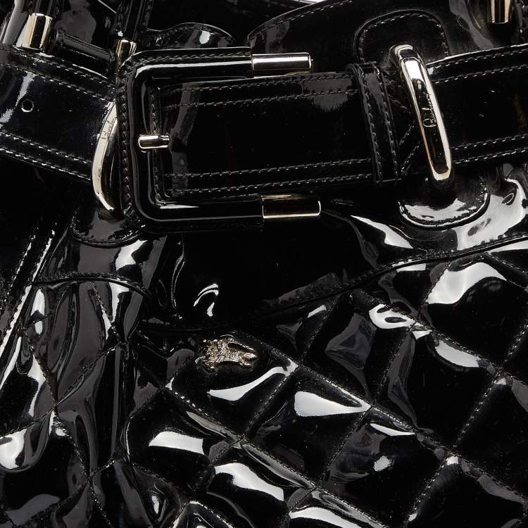 Pre Owned Burberry Black Quilted Patent Leather Large Beaton Tote