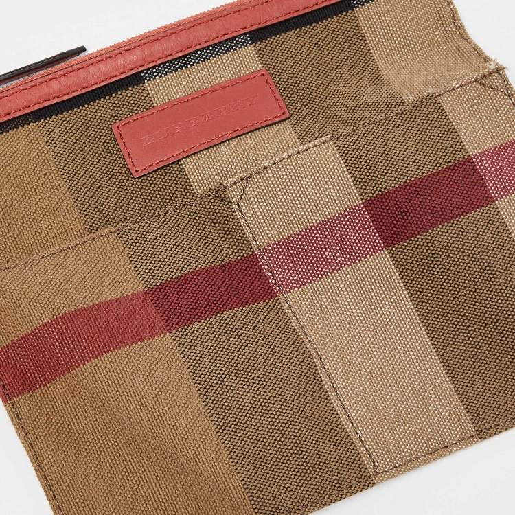 Pre Owned Burberry Multicolor Exploded Check Canvas and Leather Ashby Tassel Bag