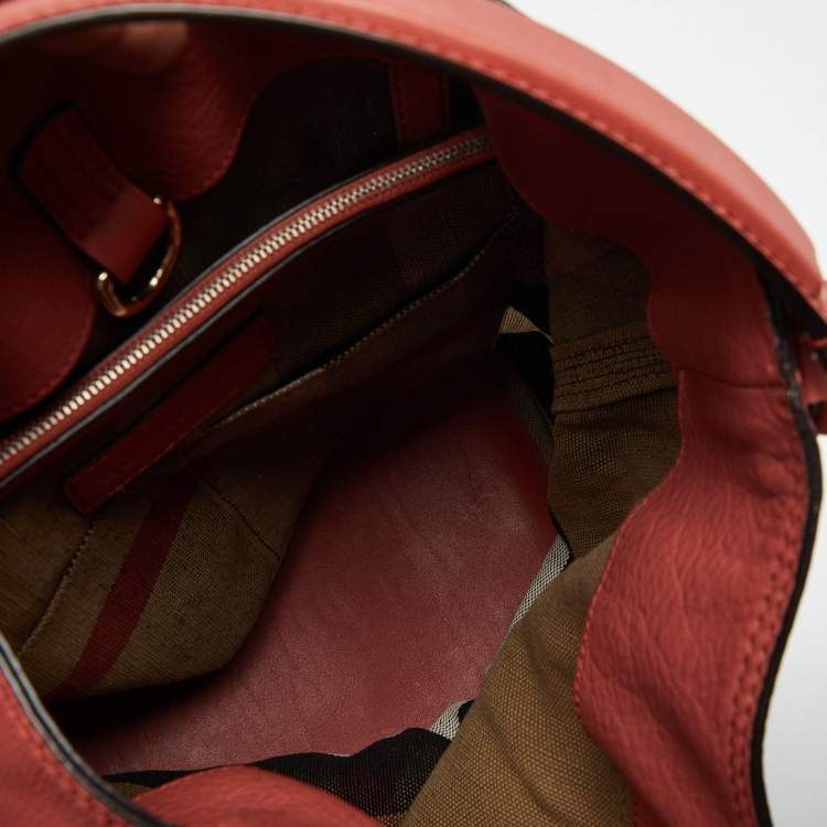 Pre Owned Burberry Multicolor Exploded Check Canvas and Leather Ashby Tassel Bag