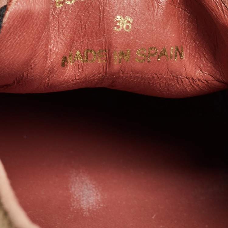 Pre Owned Burberry Pink Suede and Check Canvas Gauden Sneakers Size 36